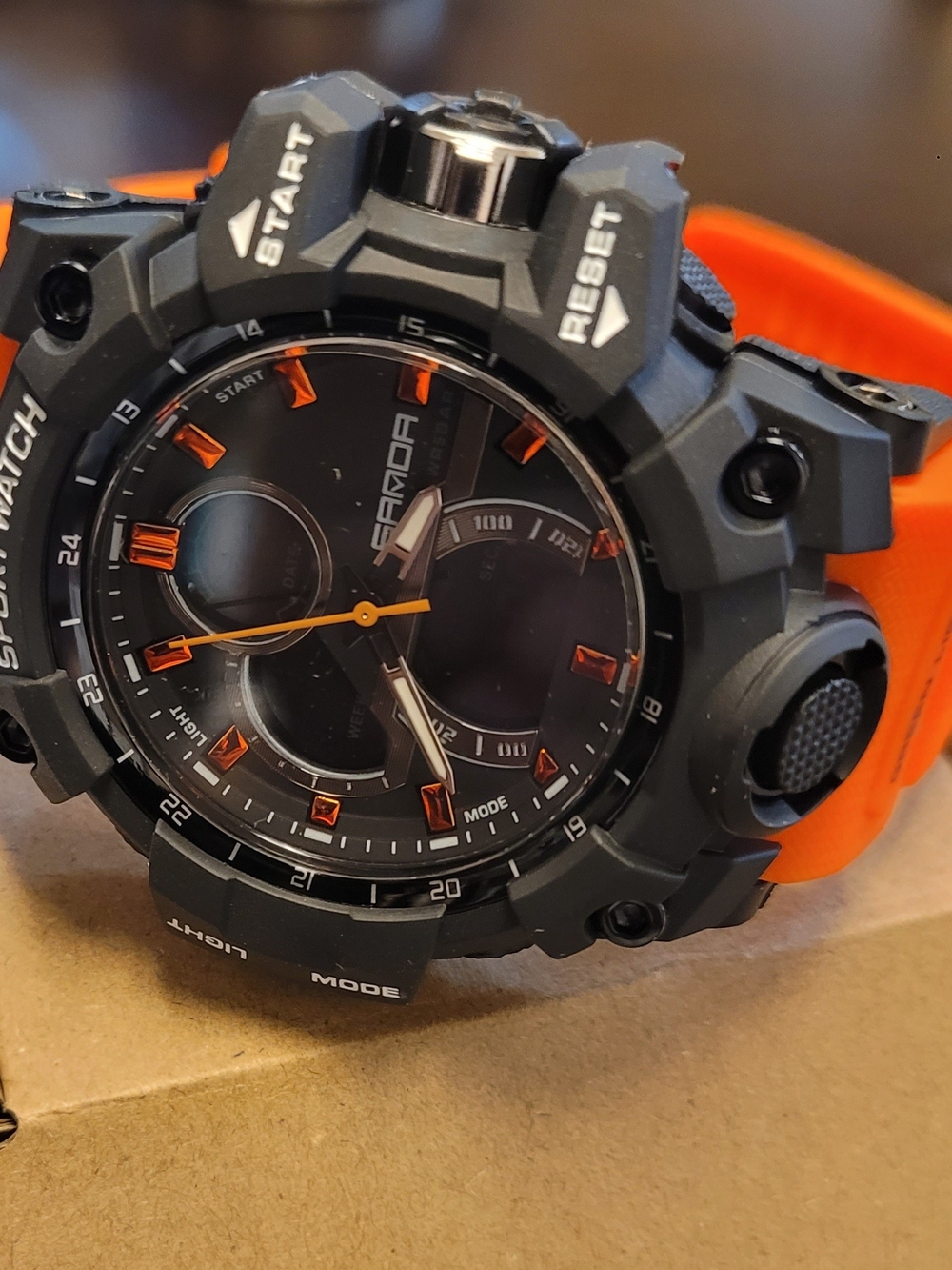Black and Orange Sport Watch